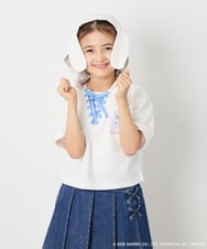 KJKED81044 a.v.v KIDS(アー・ヴェ・ヴェ) 【数量限定】[110-160][シナモロール＆ポチャッコ]ミミ付きオーバーTシャツ アイボリー