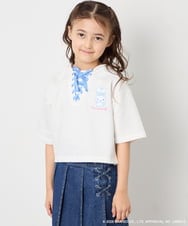 KJKED81044 a.v.v KIDS(アー・ヴェ・ヴェ) 【数量限定】[110-160][シナモロール＆ポチャッコ]ミミ付きオーバーTシャツ アイボリー