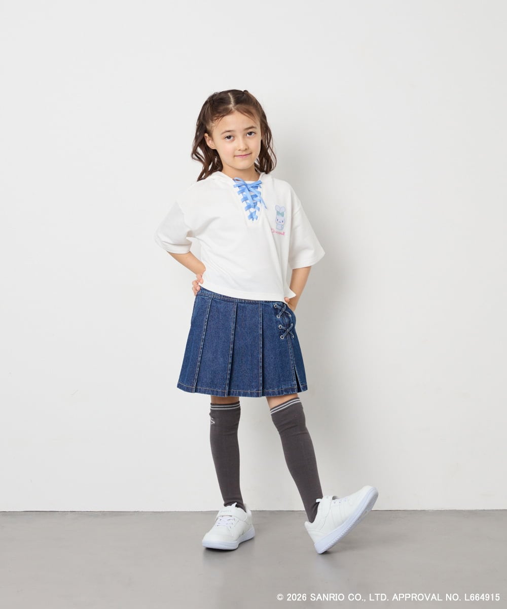 KJKED81044 a.v.v KIDS(アー・ヴェ・ヴェ) 【数量限定】[110-160][シナモロール＆ポチャッコ]ミミ付きオーバーTシャツ アイボリー