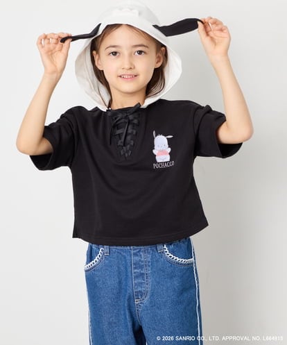 KJKED81044 a.v.v KIDS 【数量限定】[110-160][シナモロール＆ポチャッコ]ミミ付きオーバーTシャツ