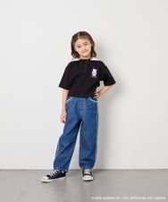 KJKED81044 a.v.v KIDS(アー・ヴェ・ヴェ) 【数量限定】[110-160][シナモロール＆ポチャッコ]ミミ付きオーバーTシャツ ブラック