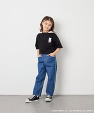 KJKED81044 a.v.v KIDS(アー・ヴェ・ヴェ) 【数量限定】[110-160][シナモロール＆ポチャッコ]ミミ付きオーバーTシャツ ブラック