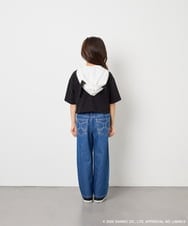 KJKED81044 a.v.v KIDS(アー・ヴェ・ヴェ) 【数量限定】[110-160][シナモロール＆ポチャッコ]ミミ付きオーバーTシャツ ブラック