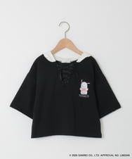 KJKED81044 a.v.v KIDS(アー・ヴェ・ヴェ) 【数量限定】[110-160][シナモロール＆ポチャッコ]ミミ付きオーバーTシャツ ブラック