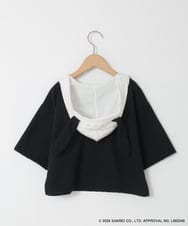 KJKED81044 a.v.v KIDS(アー・ヴェ・ヴェ) 【数量限定】[110-160][シナモロール＆ポチャッコ]ミミ付きオーバーTシャツ ブラック