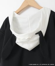 KJKED81044 a.v.v KIDS(アー・ヴェ・ヴェ) 【数量限定】[110-160][シナモロール＆ポチャッコ]ミミ付きオーバーTシャツ ブラック