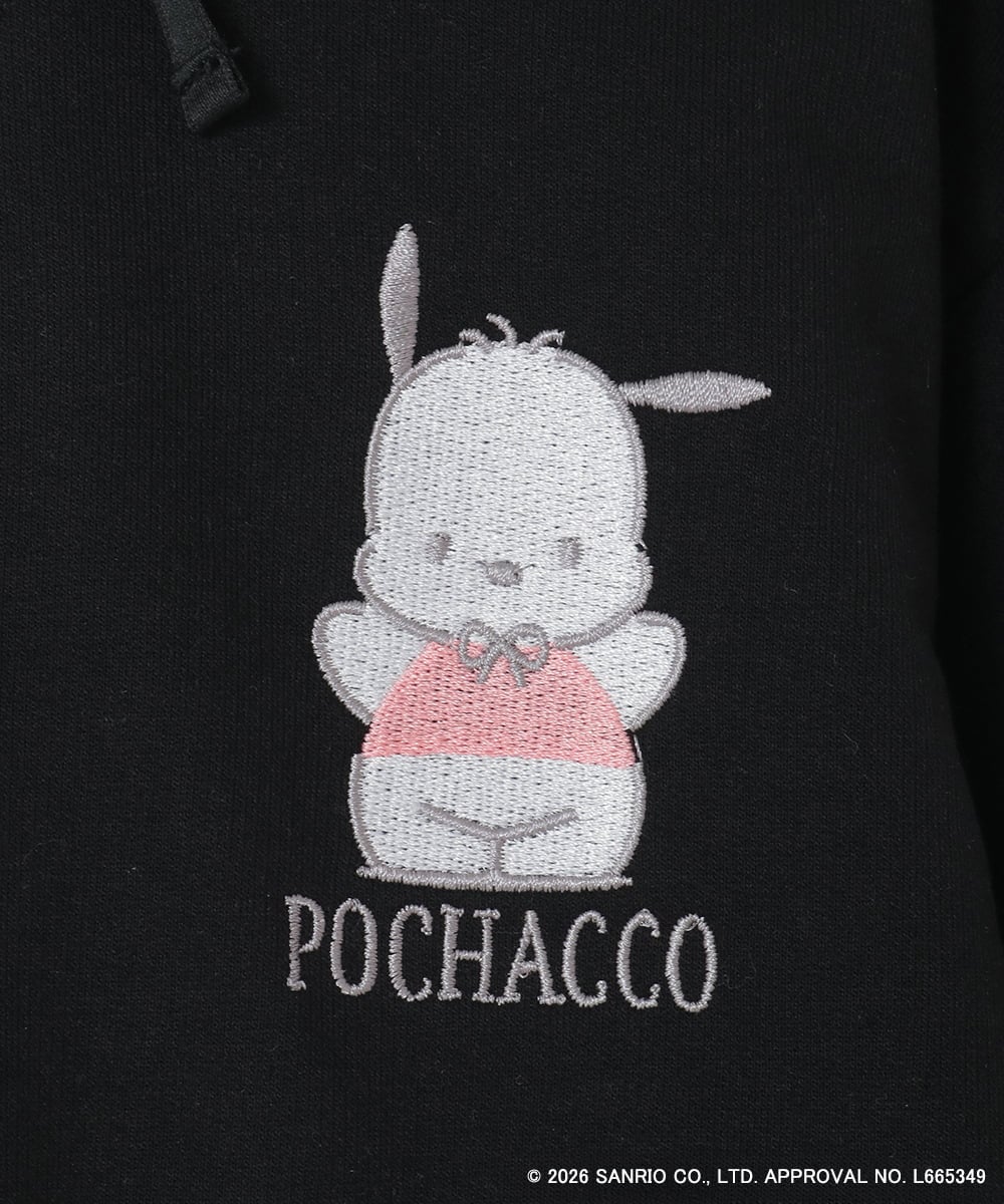 KJKED81044 a.v.v KIDS(アー・ヴェ・ヴェ) 【数量限定】[110-160][シナモロール＆ポチャッコ]ミミ付きオーバーTシャツ ブラック