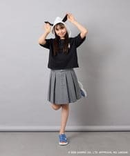 KJKED81044 a.v.v KIDS(アー・ヴェ・ヴェ) 【数量限定】[110-160][シナモロール＆ポチャッコ]ミミ付きオーバーTシャツ ブラック