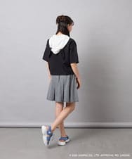 KJKED81044 a.v.v KIDS(アー・ヴェ・ヴェ) 【数量限定】[110-160][シナモロール＆ポチャッコ]ミミ付きオーバーTシャツ ブラック