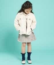 KJKEJ02029 a.v.v KIDS(アー・ヴェ・ヴェ) [100-130]【洗える】チェックビスチェツキカットソー[WEB限定サイズ] ベージュ
