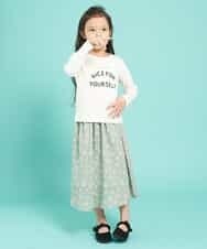 KJKEJ21016 a.v.v KIDS(アー・ヴェ・ヴェ) [100-130]ミックスフォントロゴカットソー[WEB限定サイズ] グリーン