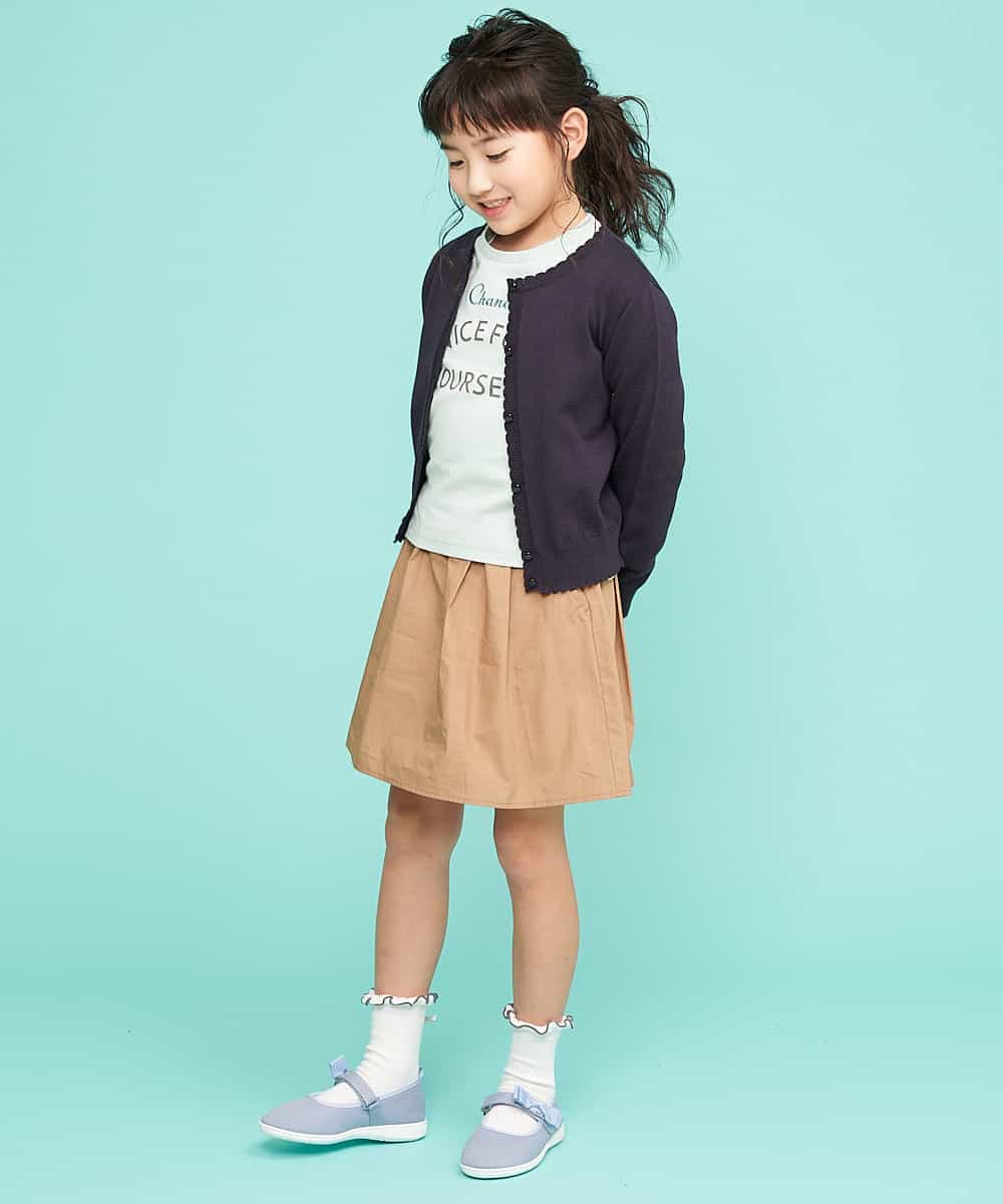 KJKEK21019 a.v.v KIDS(アー・ヴェ・ヴェ) [140-150]ミックスフォントロゴカットソー グリーン