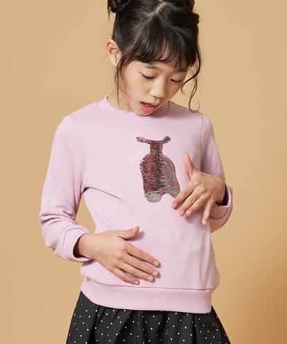 KJKEN20029 a.v.v KIDS [140-150]【洗える】トゥインクルスパンコールトレーナー