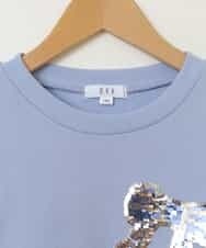 KJKEN20029 a.v.v KIDS(アー・ヴェ・ヴェ) [140-150]【洗える】トゥインクルスパンコールトレーナー ライトブルー