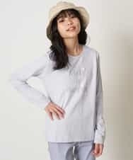 KJKEP30019 a.v.v KIDS(アー・ヴェ・ヴェ) [100-130]【キレイ長持ち】モチーフ付きロゴプリント長袖Tシャツ ピンク