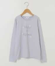 KJKEP30019 a.v.v KIDS(アー・ヴェ・ヴェ) [100-130]【キレイ長持ち】モチーフ付きロゴプリント長袖Tシャツ ピンク