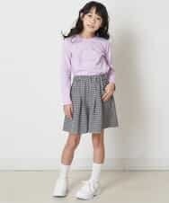 KJKEP30019 a.v.v KIDS(アー・ヴェ・ヴェ) [100-130]【キレイ長持ち】モチーフ付きロゴプリント長袖Tシャツ ピンク