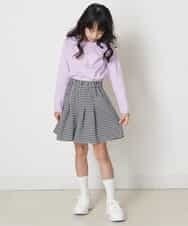 KJKEP30019 a.v.v KIDS(アー・ヴェ・ヴェ) [100-130]【キレイ長持ち】モチーフ付きロゴプリント長袖Tシャツ ピンク