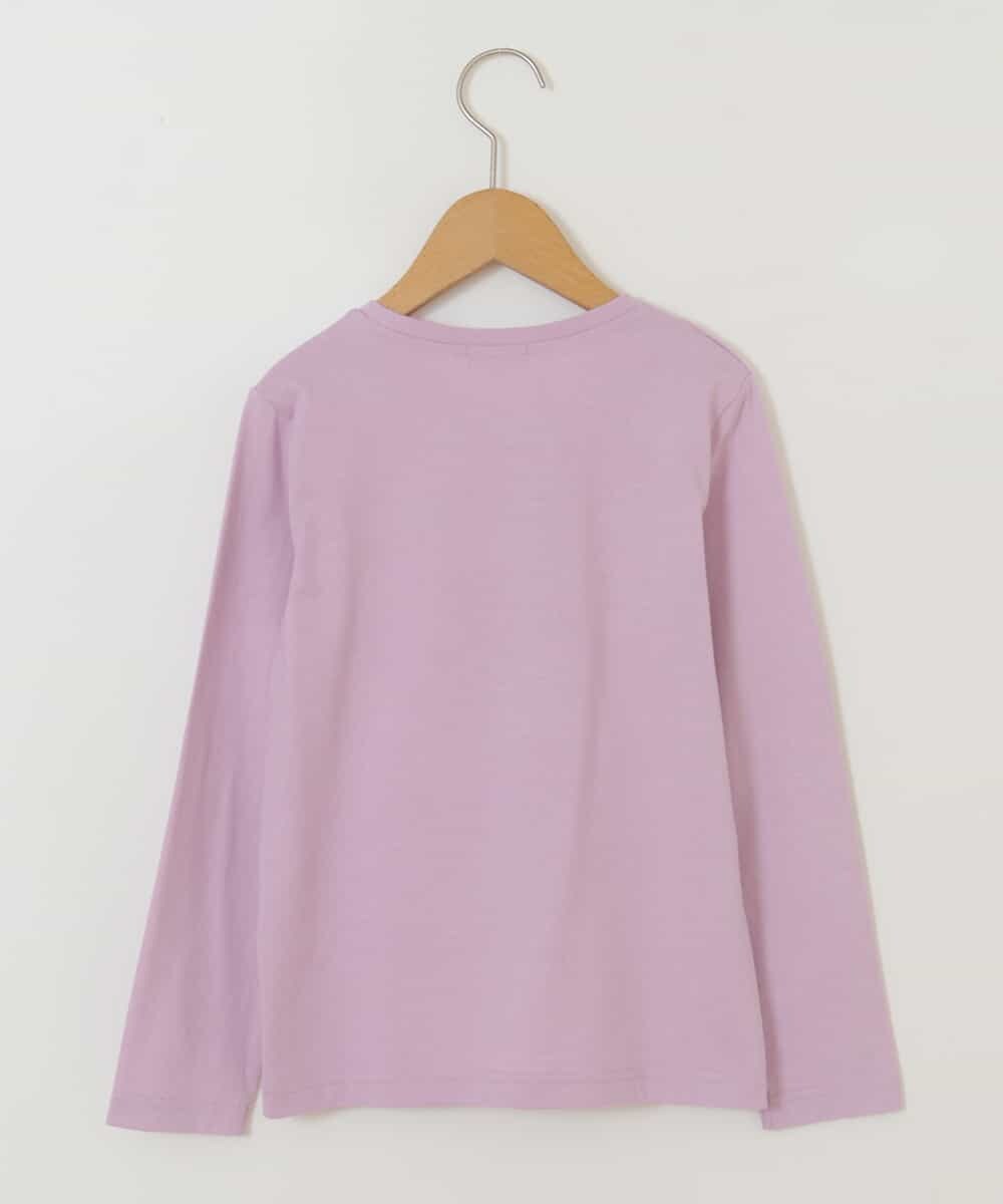 KJKEP30019 a.v.v KIDS(アー・ヴェ・ヴェ) [100-130]【キレイ長持ち】モチーフ付きロゴプリント長袖Tシャツ ピンク