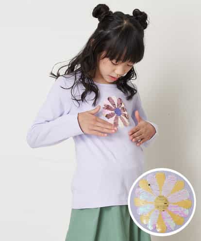 KJKEP32019  [100-130]【長袖人気No.1/毛玉になりにくい】トゥインクルスパンコール長袖Tシャツ