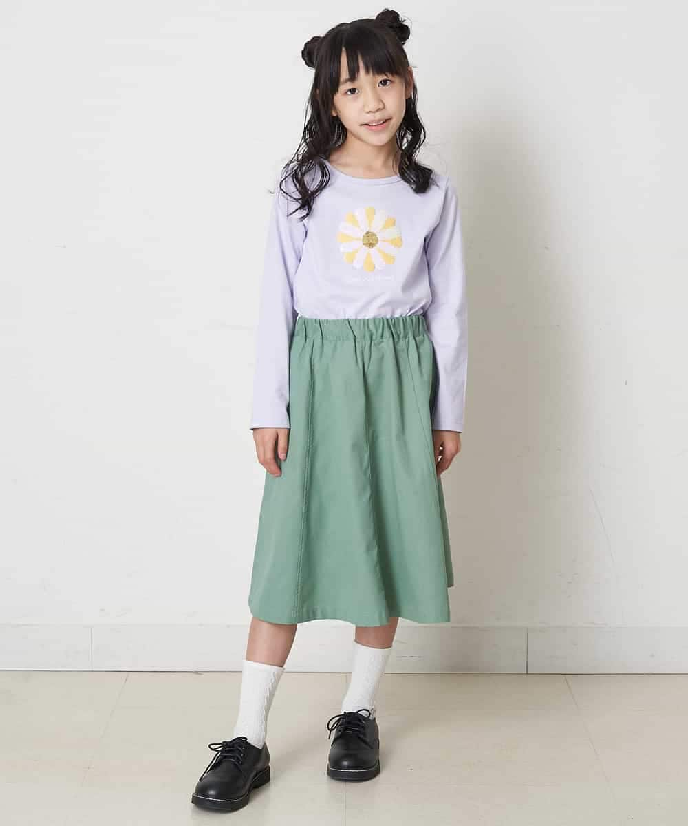 KJKEP32019 a.v.v KIDS(アー・ヴェ・ヴェ) [100-130]【長袖人気No.1/毛玉になりにくい】トゥインクルスパンコール長袖Tシャツ ラベンダー