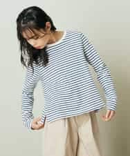 KJKEP34019 a.v.v KIDS(アー・ヴェ・ヴェ) [100-130]バックレースアップリボンボーダーカットソー ピンク