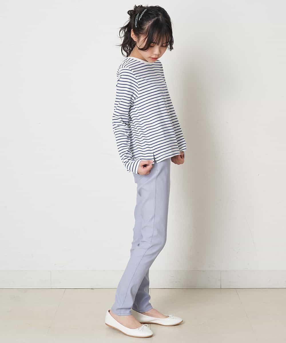 KJKEP34019 a.v.v KIDS(アー・ヴェ・ヴェ) [100-130]バックレースアップリボンボーダーカットソー ピンク