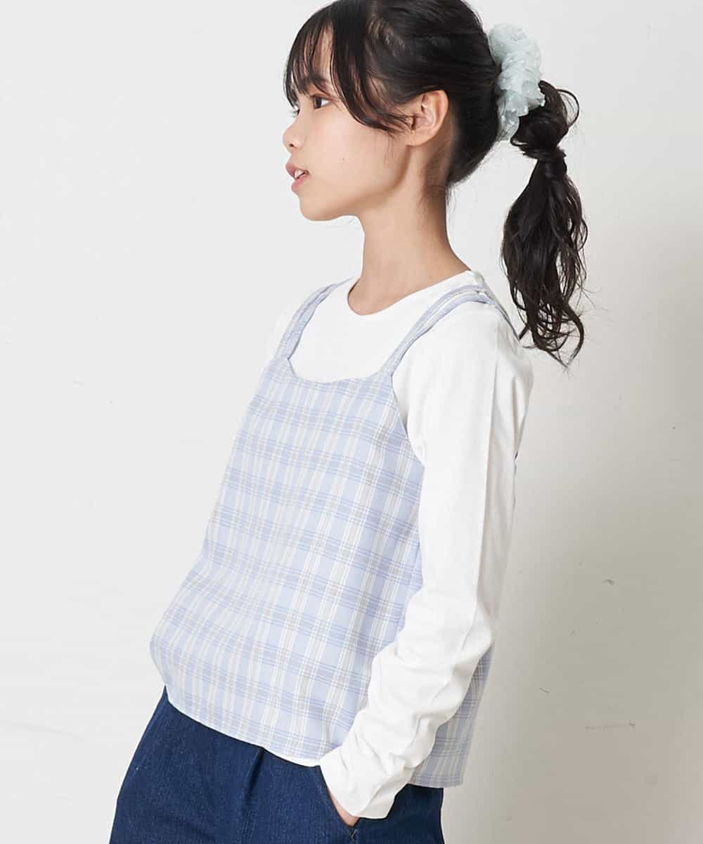 160]【セットアップ対応】チェック柄キャミソールドッキングカットソー(カットソー・Tシャツ)  KIDS(アー・ヴェ・ヴェ)｜イトキンオンラインストア