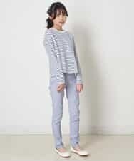 KJKER34029 a.v.v KIDS(アー・ヴェ・ヴェ) [160]バックレースアップリボンボーダーカットソー ピンク