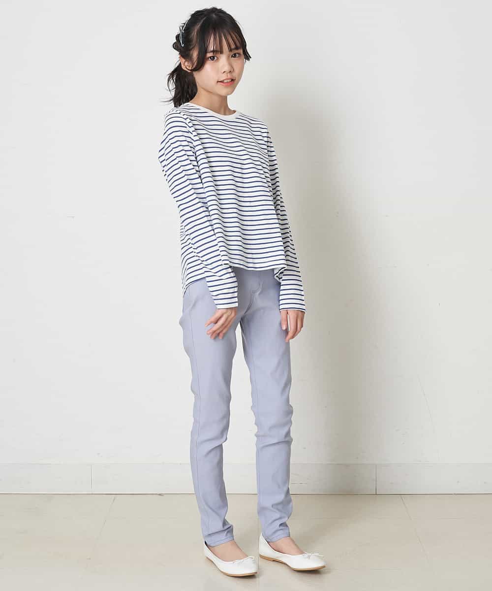 KJKER34029 a.v.v KIDS(アー・ヴェ・ヴェ) [160]バックレースアップリボンボーダーカットソー ピンク