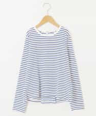 KJKER34029 a.v.v KIDS(アー・ヴェ・ヴェ) [160]バックレースアップリボンボーダーカットソー ピンク