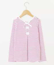 KJKER34029 a.v.v KIDS(アー・ヴェ・ヴェ) [160]バックレースアップリボンボーダーカットソー ピンク