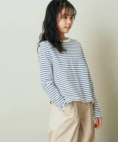 KJKER34029 a.v.v KIDS [160]バックレースアップリボンボーダーカットソー
