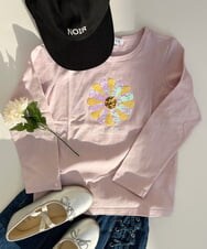 KJKES31019 a.v.v KIDS(アー・ヴェ・ヴェ) [100-130]トゥインクルスパンコールロンT 【WEB限定カラー】ピンク
