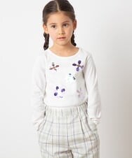 KJKES31019 a.v.v KIDS(アー・ヴェ・ヴェ) [100-130]トゥインクルスパンコールロンT ライトブルー