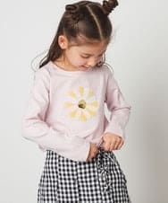 KJKES31019 a.v.v KIDS(アー・ヴェ・ヴェ) [100-130]トゥインクルスパンコールロンT ライトブルー