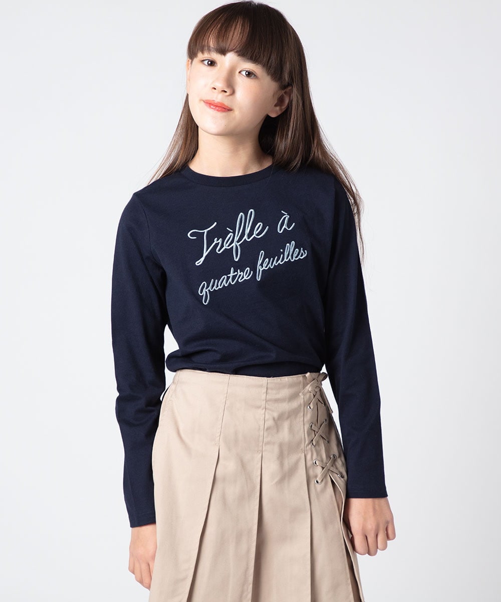 KJKET30024 a.v.v KIDS(アー・ヴェ・ヴェ) 【キラピチ4月号掲載商品】[140-150]ロゴアソートロンT ホワイト