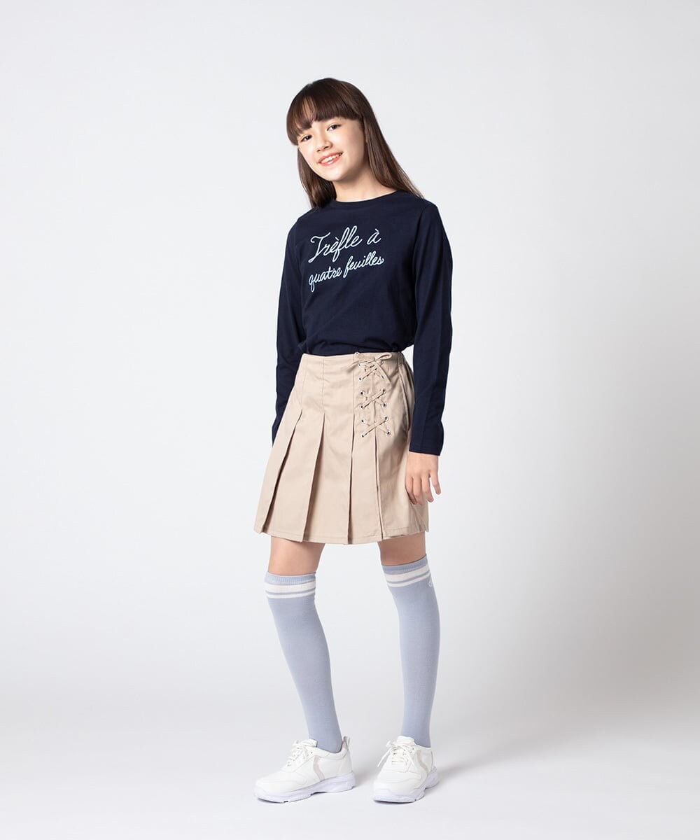 KJKET30024 a.v.v KIDS(アー・ヴェ・ヴェ) 【キラピチ4月号掲載商品】[140-150]ロゴアソートロンT ホワイト