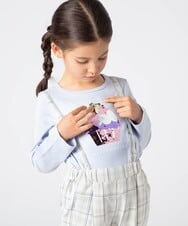 KJKET31024 a.v.v KIDS(アー・ヴェ・ヴェ) [140-150]トゥインクルスパンコールロンT ラベンダー