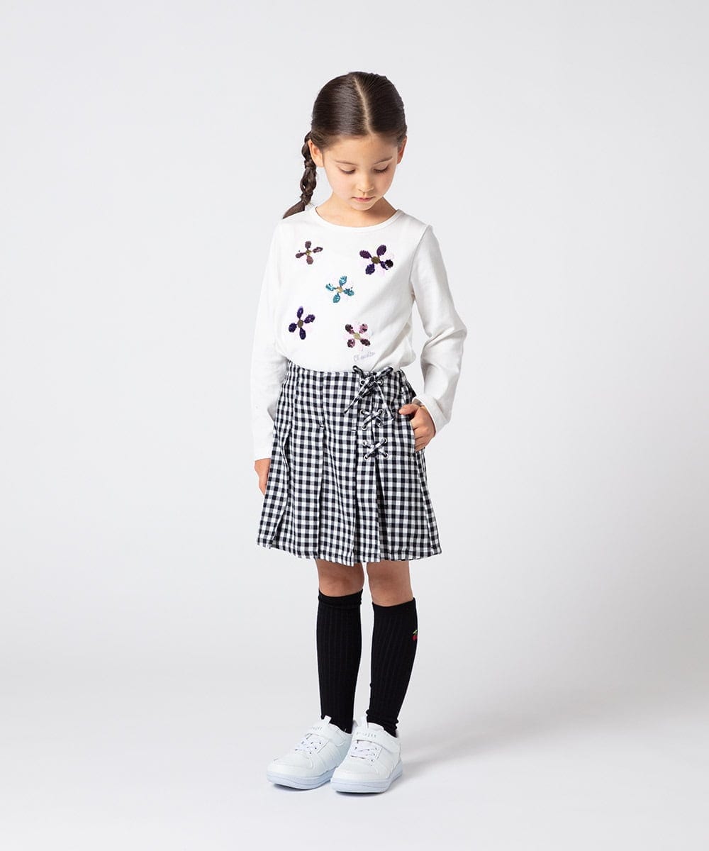 KJKET31024 a.v.v KIDS(アー・ヴェ・ヴェ) [140-150]トゥインクルスパンコールロンT ラベンダー