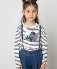 KJKET31024 a.v.v KIDS(アー・ヴェ・ヴェ) [140-150]トゥインクルスパンコールロンT ラベンダー