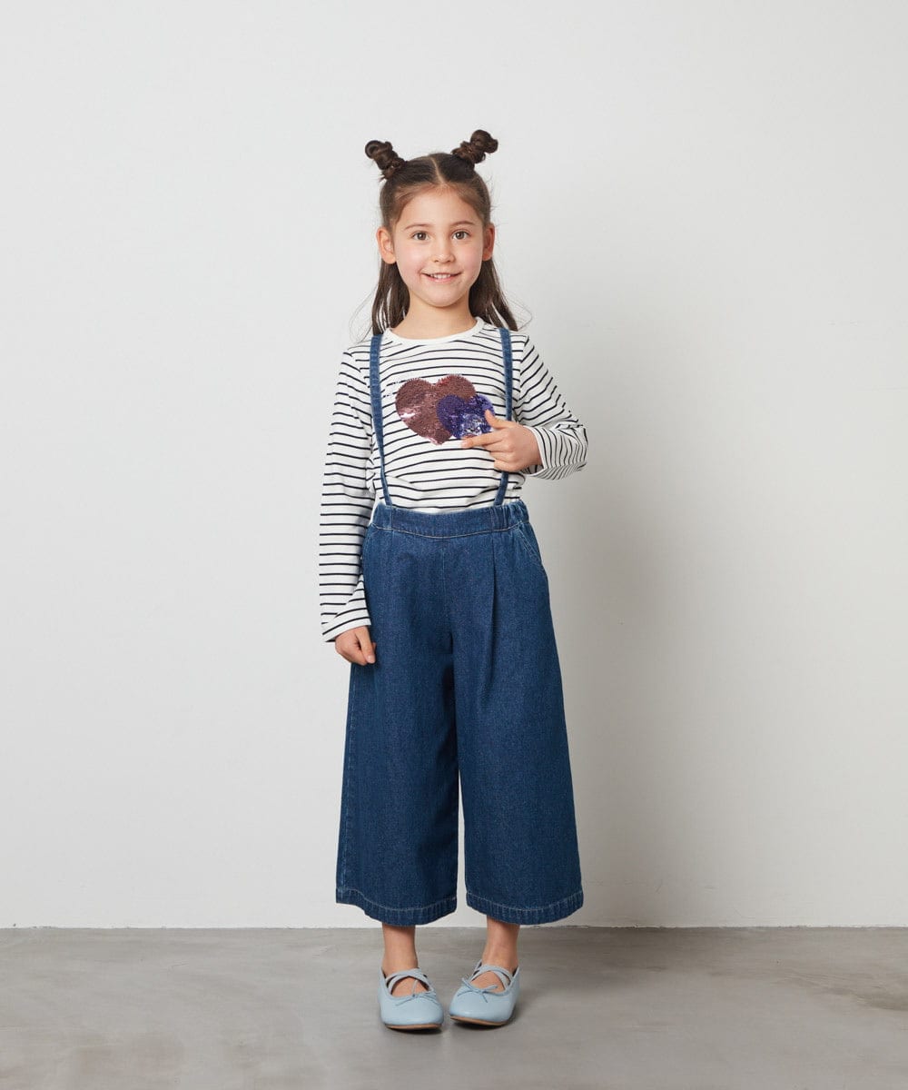 KJKET31024 a.v.v KIDS(アー・ヴェ・ヴェ) [140-150]トゥインクルスパンコールロンT ラベンダー