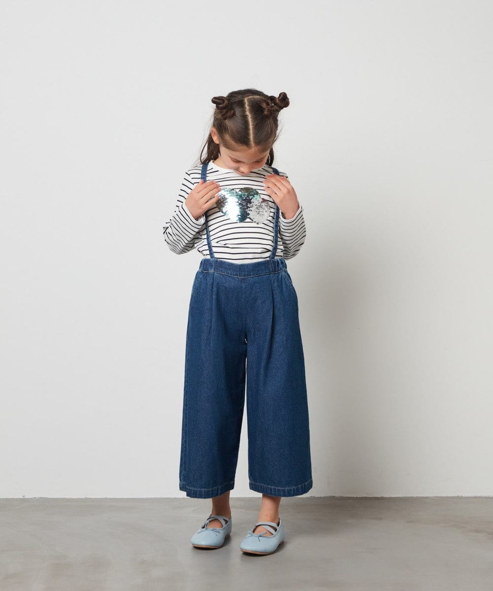 KJKET31024 a.v.v KIDS(アー・ヴェ・ヴェ) [140-150]トゥインクルスパンコールロンT ラベンダー