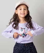 KJKET31024 a.v.v KIDS(アー・ヴェ・ヴェ) [140-150]トゥインクルスパンコールロンT ラベンダー