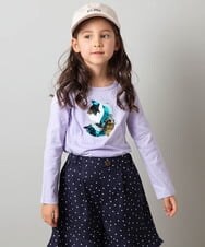 KJKET31024 a.v.v KIDS(アー・ヴェ・ヴェ) [140-150]トゥインクルスパンコールロンT ラベンダー