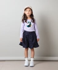 KJKET31024 a.v.v KIDS(アー・ヴェ・ヴェ) [140-150]トゥインクルスパンコールロンT ラベンダー