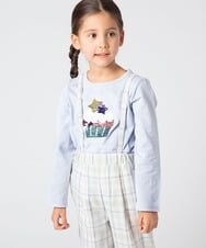 KJKET31024 a.v.v KIDS(アー・ヴェ・ヴェ) [140-150]トゥインクルスパンコールロンT ラベンダー