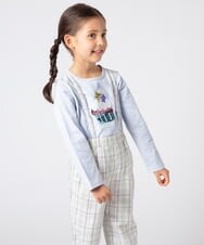 KJKET31024 a.v.v KIDS(アー・ヴェ・ヴェ) [140-150]トゥインクルスパンコールロンT ラベンダー