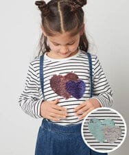 KJKET31024 a.v.v KIDS(アー・ヴェ・ヴェ) [140-150]トゥインクルスパンコールロンT 【WEB限定カラー】ボーダー