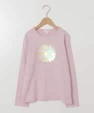 KJKET31024 a.v.v KIDS(アー・ヴェ・ヴェ) [140-150]トゥインクルスパンコールロンT 【WEB限定カラー】ピンク